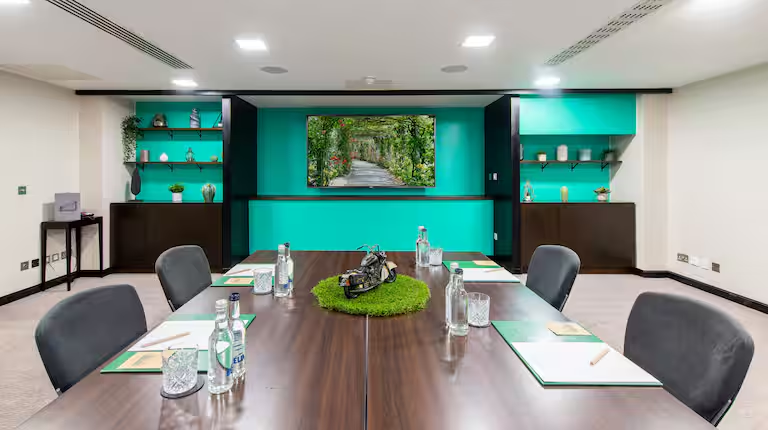 Boardroom set up for training at the DoubleTree by Hilton London Kensington